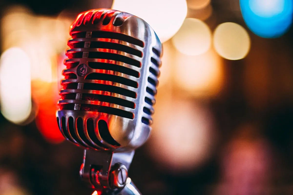 Professional karaoke microphone setup for a Miami event rental package